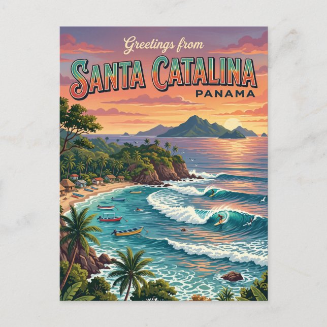 Cartão Postal Santa Catalina Panamá (Frente)