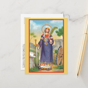 Cartão Postal Santa Catarina de Alexandria com Traje Egípcio Pos