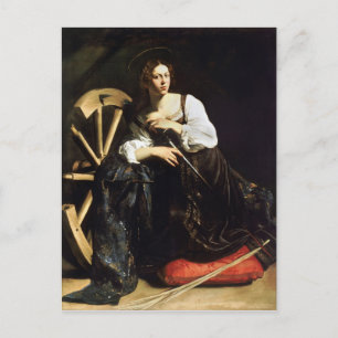Cartão Postal Santa Catarina de Alexandria por Caravaggio (1598)