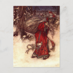 Cartão Postal Santa Claus Arthur Rackham