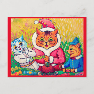 Cartão Postal Santa Claus Cat, Louis Wain