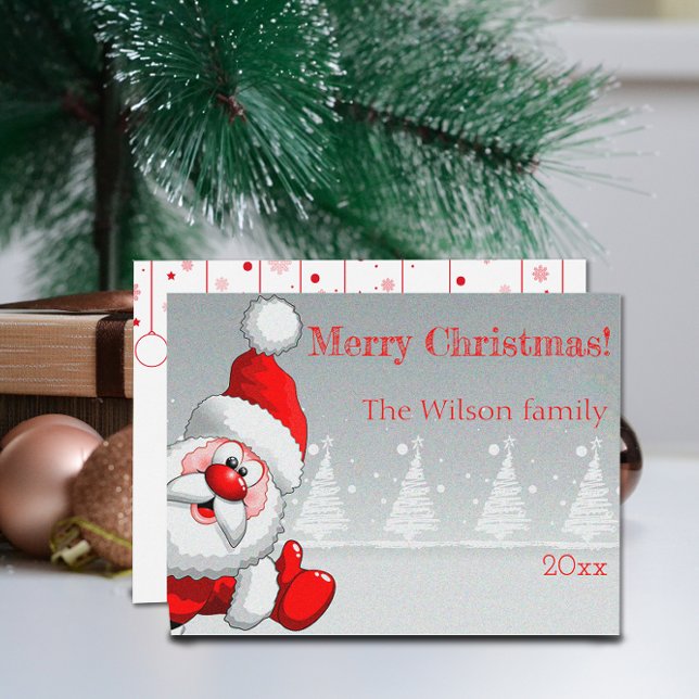 Cartão Postal Santa Claus Christmas tree snow  Postcard (Criador carregado)