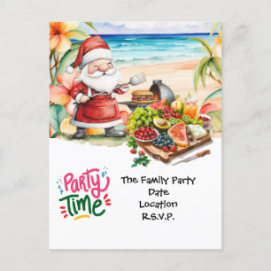 Cartão Postal SANTA CLAUS na praia do Havaí no Natal
