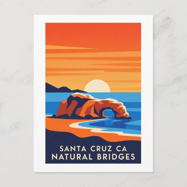 Cartão Postal Santa Cruz California – Natural Bridges Sunset (Frente)