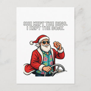 Cartão Postal Santa Divórcio Custódia Humor Engraçado Feriado Na