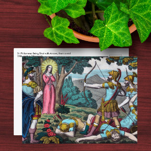 Cartão Postal Santa Filomena sendo atingida por flechas