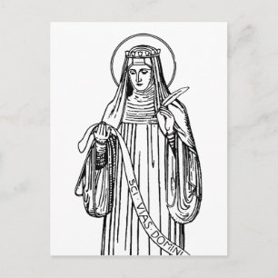 Cartão Postal Santa Hildegarda de Bingen Mística Medieval