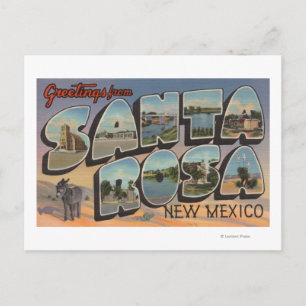 Cartão Postal Santa Rosa, Novo México - Cenas de Letras Grandes