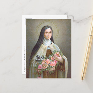 Cartão Postal Santa Teresa de Lisieux a Pequena Flor (BJE 01)