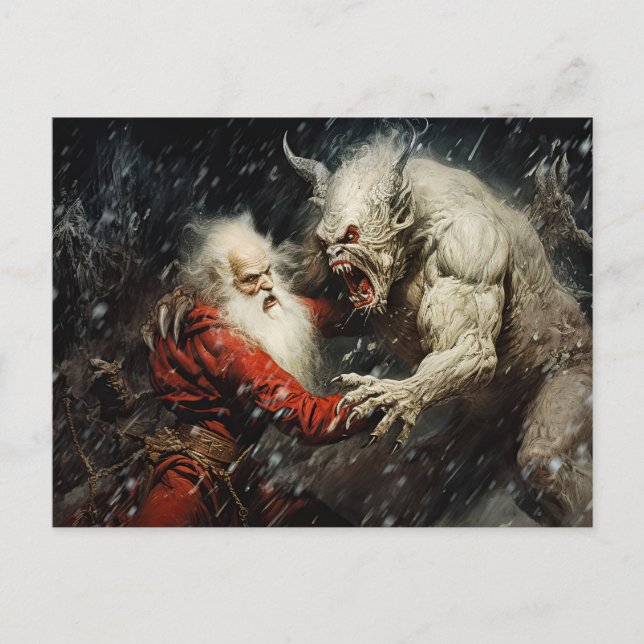 Cartão Postal Santa VS Krampus (Frente)