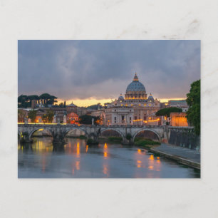 Cartão Postal Sant'Angelo bridge Saint Peter Basilica Rome Italy