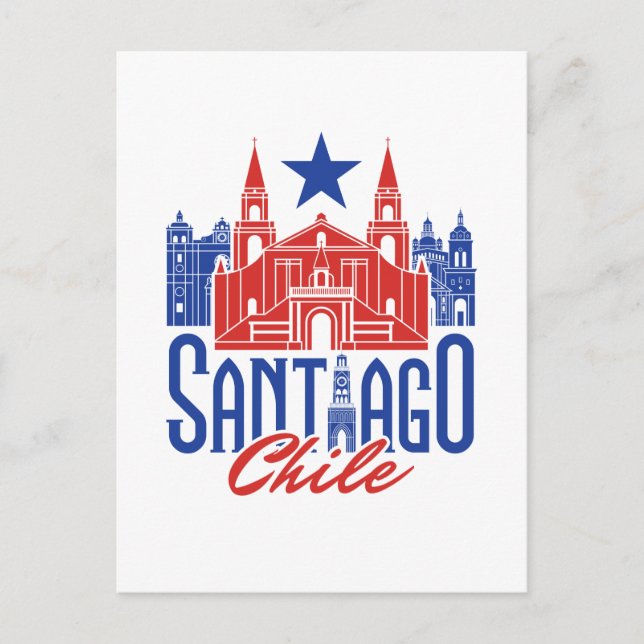 Cartão Postal Santiago Chile Chileno Lembrança Viagem Férias (Frente)