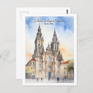 Cartão Postal Santiago de Compostela, Galiza, Viagem