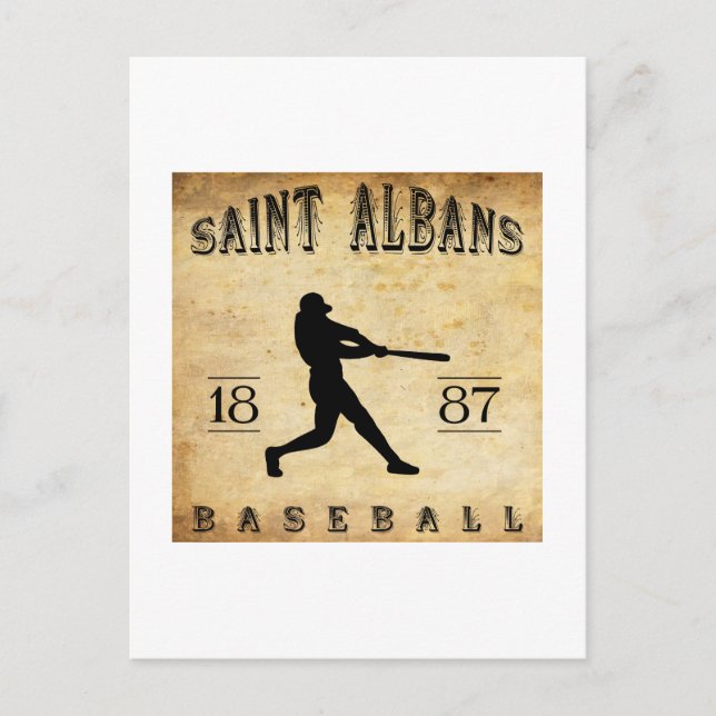 Cartão Postal santo Albans Vermont Baseball de 1887 (Frente)