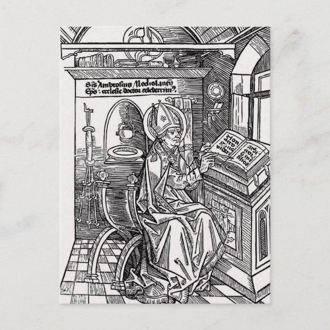 Cartão Postal Santo Ambrose de Milão (Frente)