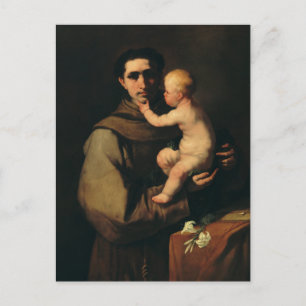 Cartão Postal Santo Anthony de Pádua por Luca Giordano