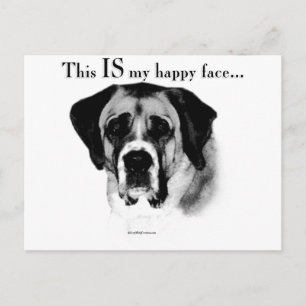 Cartão Postal Santo Bernard Happy Face