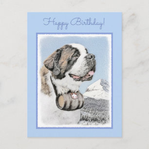 Cartão Postal Santo Bernard Painting - Arte Cachorra Original