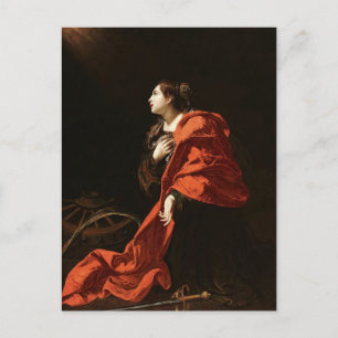 Cartão Postal Santo Catherine por Bartolomeo Cavarozzi