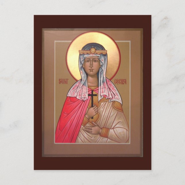 Cartão Postal Santo Cecilia Prayer Card (Frente)