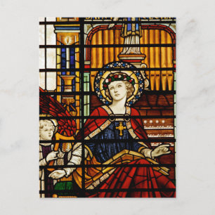 Cartão Postal Santo Cecilia StainGlass