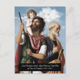 Cartão Postal Santo Christopher com o Cristo Criança
