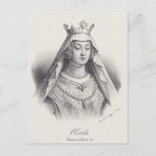 Cartão Postal Santo Clotilde, segunda esposa de Clovis