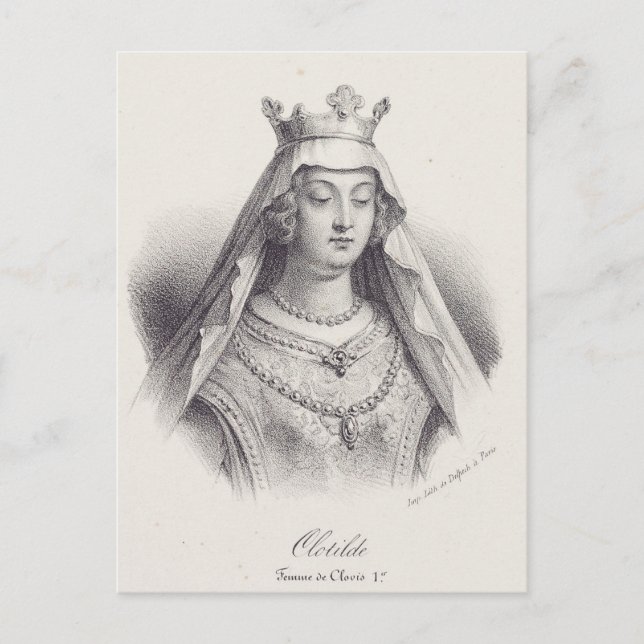 Cartão Postal Santo Clotilde, segunda esposa de Clovis (Frente)
