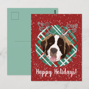 Cartão Postal Santo de Natal personalizável Bernard