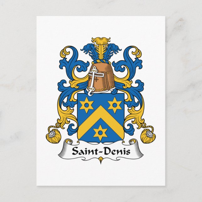 Cartão Postal Santo-Denis Family Crest (Frente)