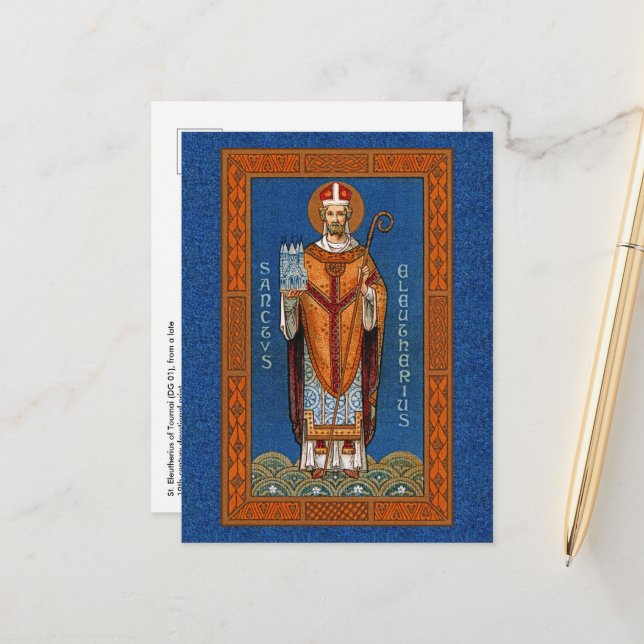 Cartão Postal Santo Eleutério de Tournai (DG 01) Cartão-postal (Frente/Verso In Situ)