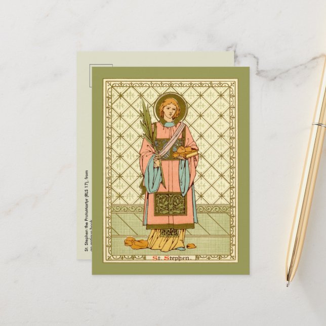 Cartão Postal Santo Estêvão o Proto-Mártir (RLS 17) (Frente/Verso In Situ)