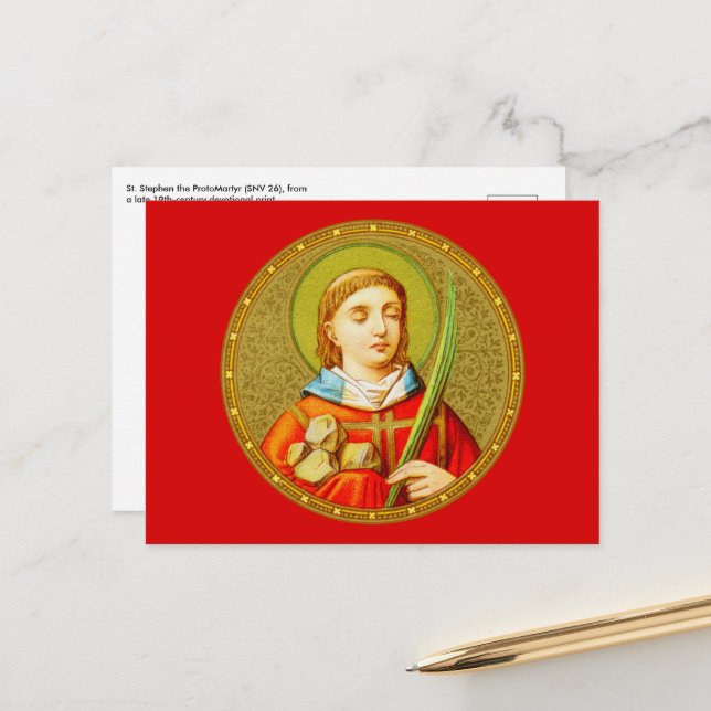 Cartão Postal Santo Estêvão (SNV 26) (Imagem Redonda) Horizontal (Frente/Verso In Situ)