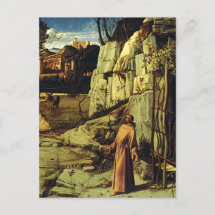 Cartão Postal Santo Francis no Deserto por Giovanni Bellini