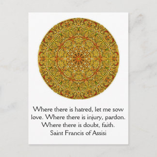 Cartão Postal Santo Francisco de Assisi fala sobre amor e fé