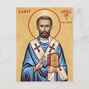 Cartão Postal Santo Gregório Magno, Papa de Roma Ícone Ortodoxo