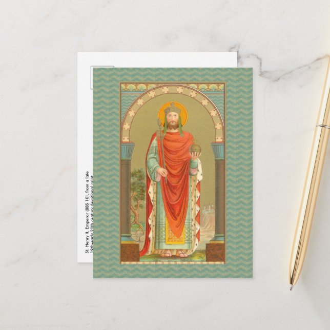 Cartão Postal Santo Henrique II, Imperador (BBS 10) (Frente/Verso In Situ)