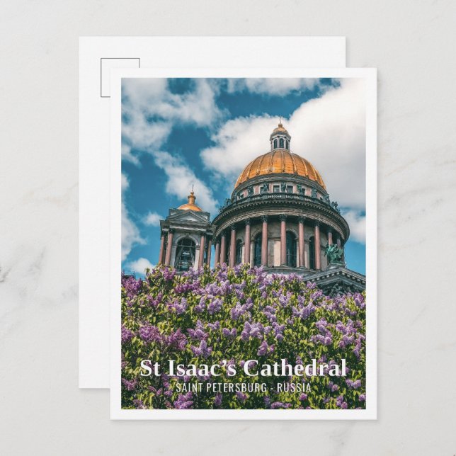 Cartão Postal Santo Isaac, Santo da Catedral de Petersburgo Rúss (Frente/Verso)