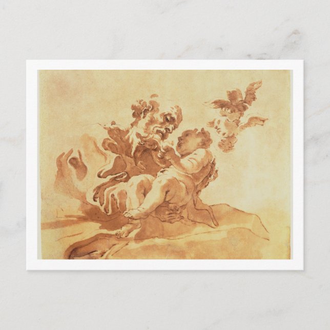 Cartão Postal Santo Joseph a adorar a Criança Cristo (caneta, ti (Frente)