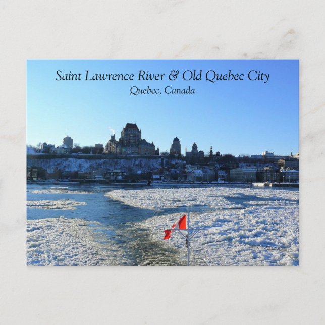 Cartão Postal Santo Lawrence River & Old Quebec City, Quebec (Frente)