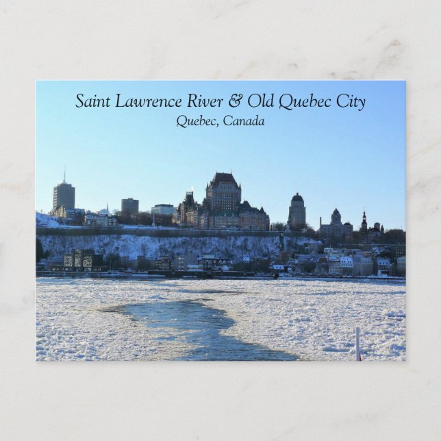 Cartão Postal Santo Lawrence River & Old Quebec City, Quebec (Frente)