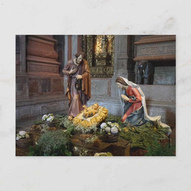 Cartão Postal Santo Maria, Jesus e Santo José em Jeronimos (Frente)