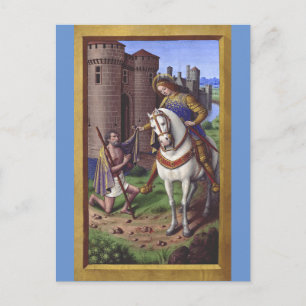 Cartão Postal Santo Martin de Tours cortando seu manto em dois
