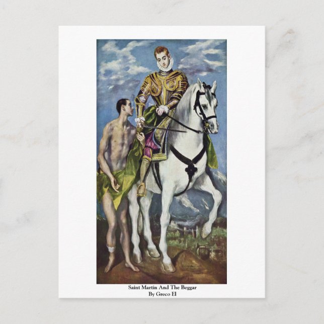 Cartão Postal Santo Martin E O Mendigo De Greco El (Frente)