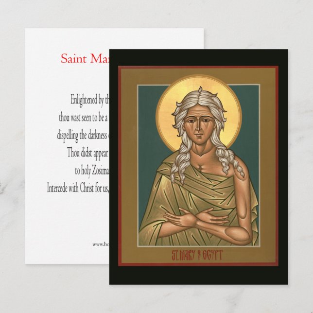 Cartão Postal Santo Mary of Egypt Prayer Card (Frente/Verso)