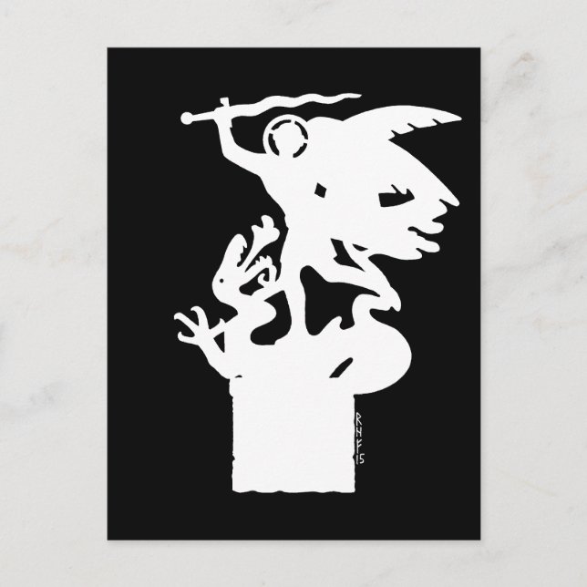 Cartão Postal Santo Michael e Dragon (em branco) (Frente)