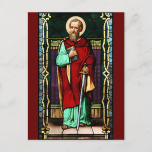 Cartão Postal Santo Paul (Paul o Apóstolo) Arte de Vidro Estrei