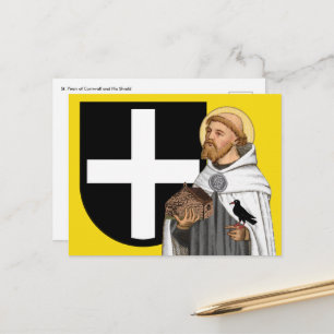 Cartão Postal Santo Piran da Cornualha (SAE 01) e seu Escudo