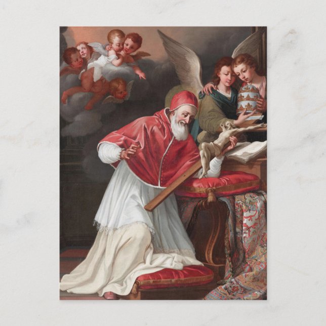 Cartão Postal Santo Pius V e o Milagre da Escola Romana (Frente)