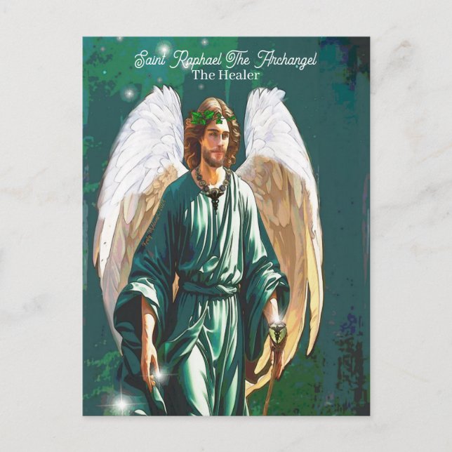 Cartão Postal Santo Raphael Archangel Healer Angel Healer Nota s (Frente)